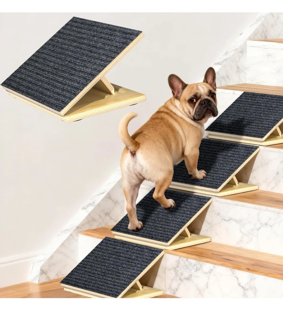 TNELTUEB 4 Pack Adjustable Dog Ramps for Stairs - photo 3