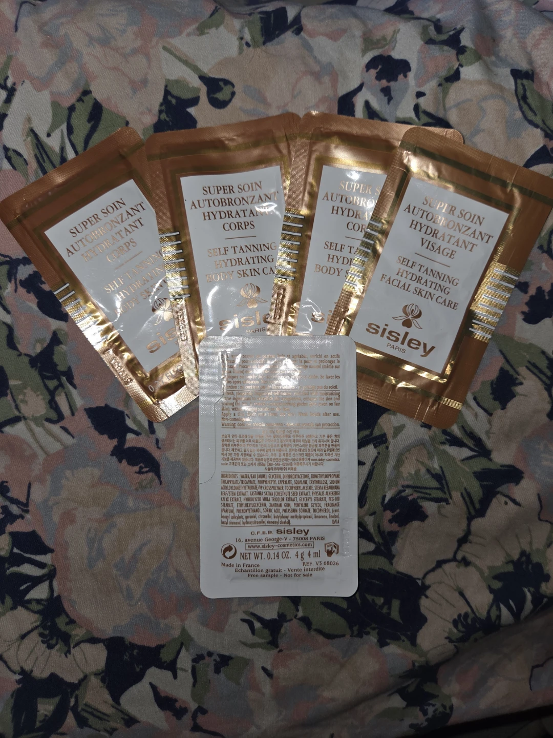 Sisley Paris Lot Of 5 Self-Tanning Hydrating Skin Care Samples