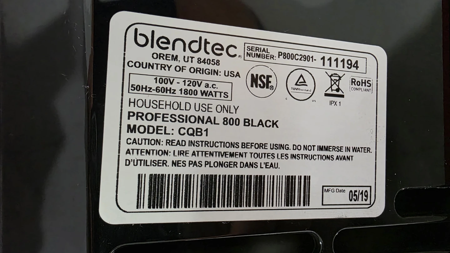 Blendtec Professional 800 Black Blender