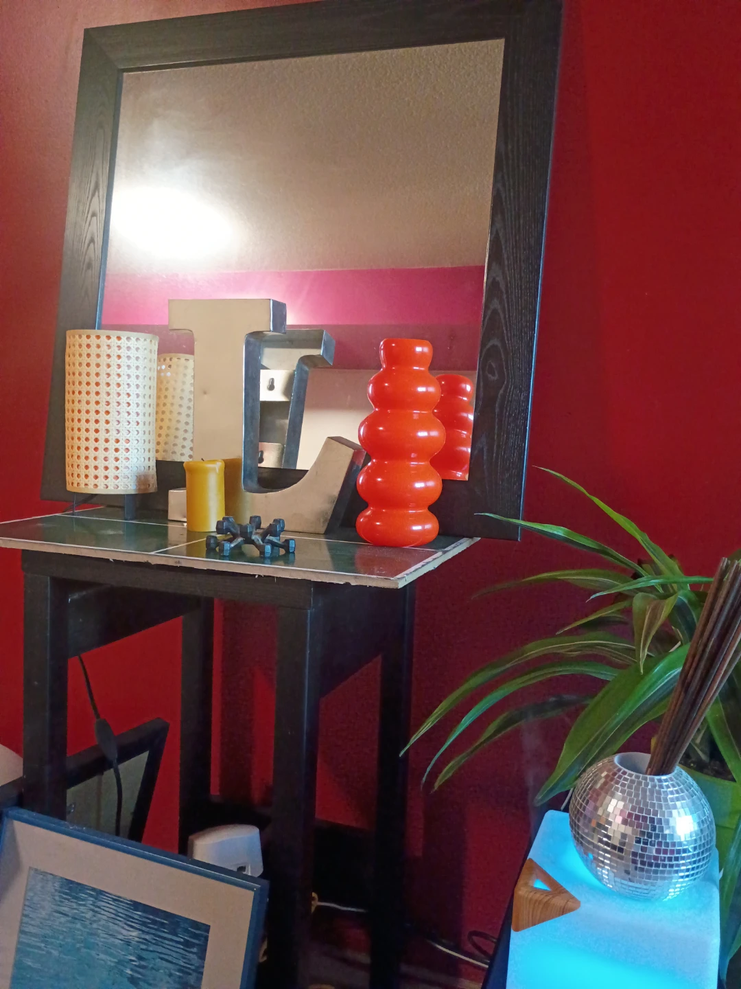 Black Framed Rectangular Wall Mirror