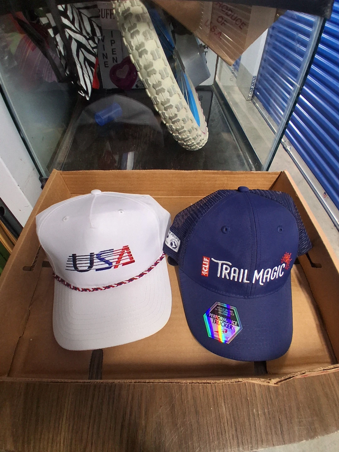 Two Hats: USA Rope Hat and Headsweats Trail Magic Trucker