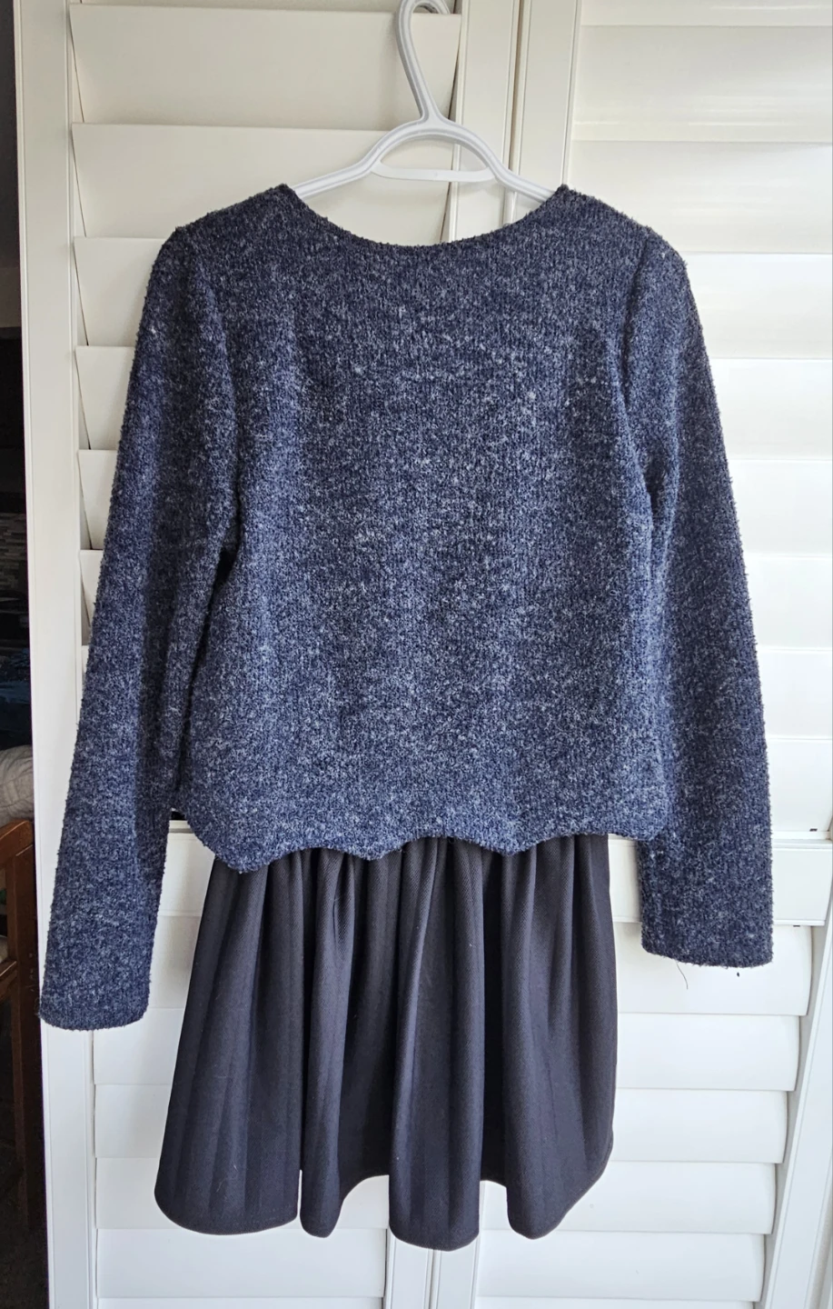 Navy Textured Sweater Dress - photo 2