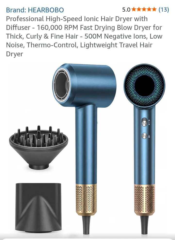 HEARBOBO Professional High-Speed Ionic Hair Dryer