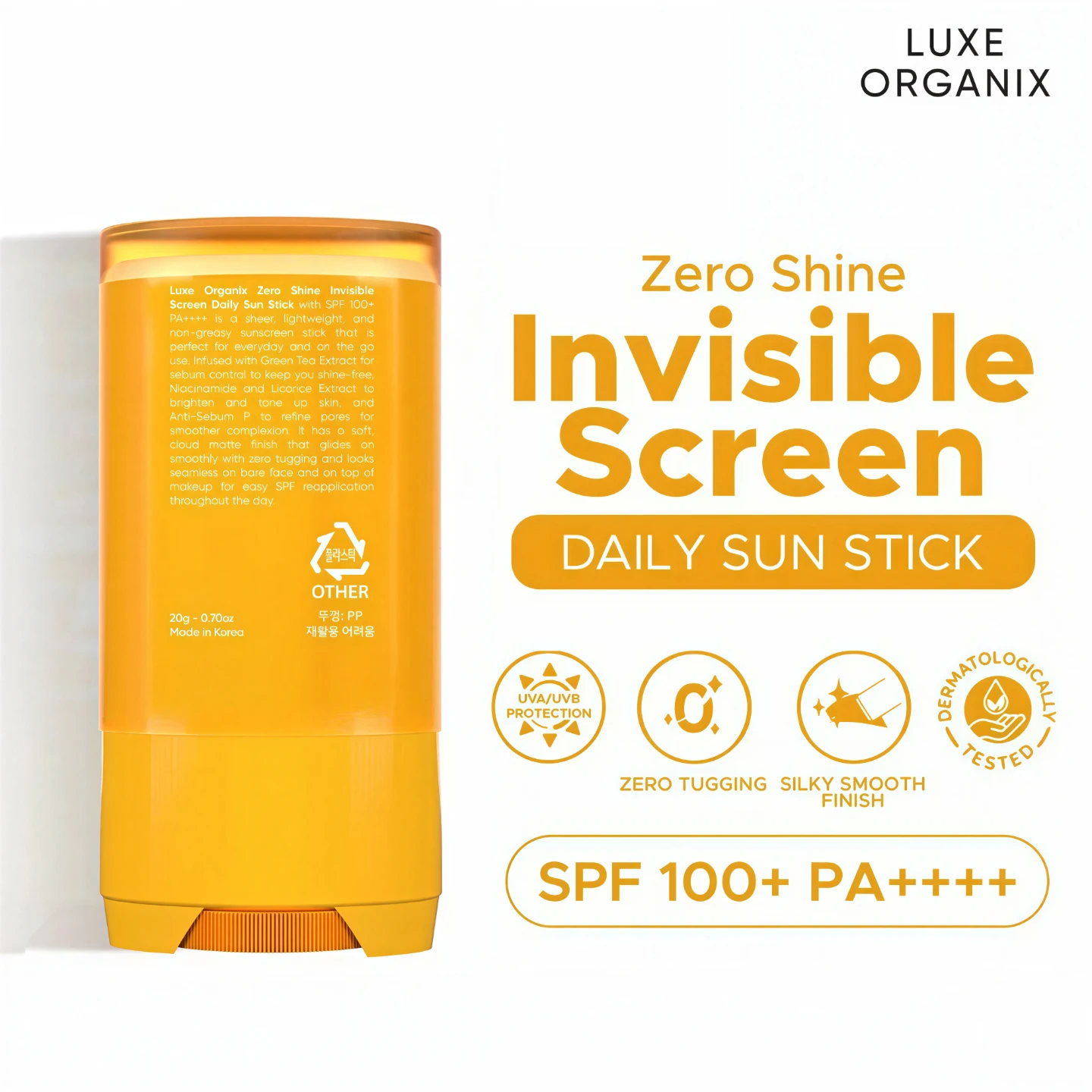 LUXE ORGANIX Zero Shine Invisible Screen