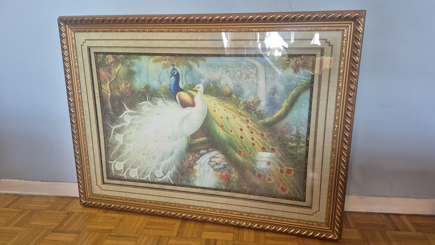 Large Framed Peacock Wall Art - photo 5