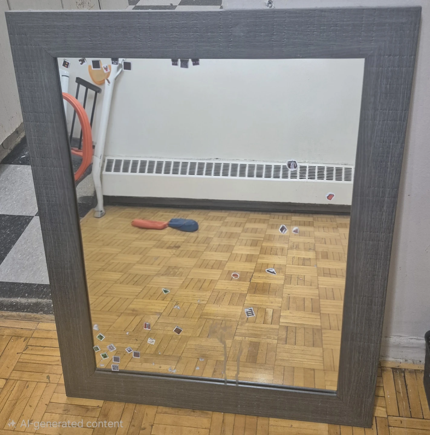 Grey Frame Wall Mirror