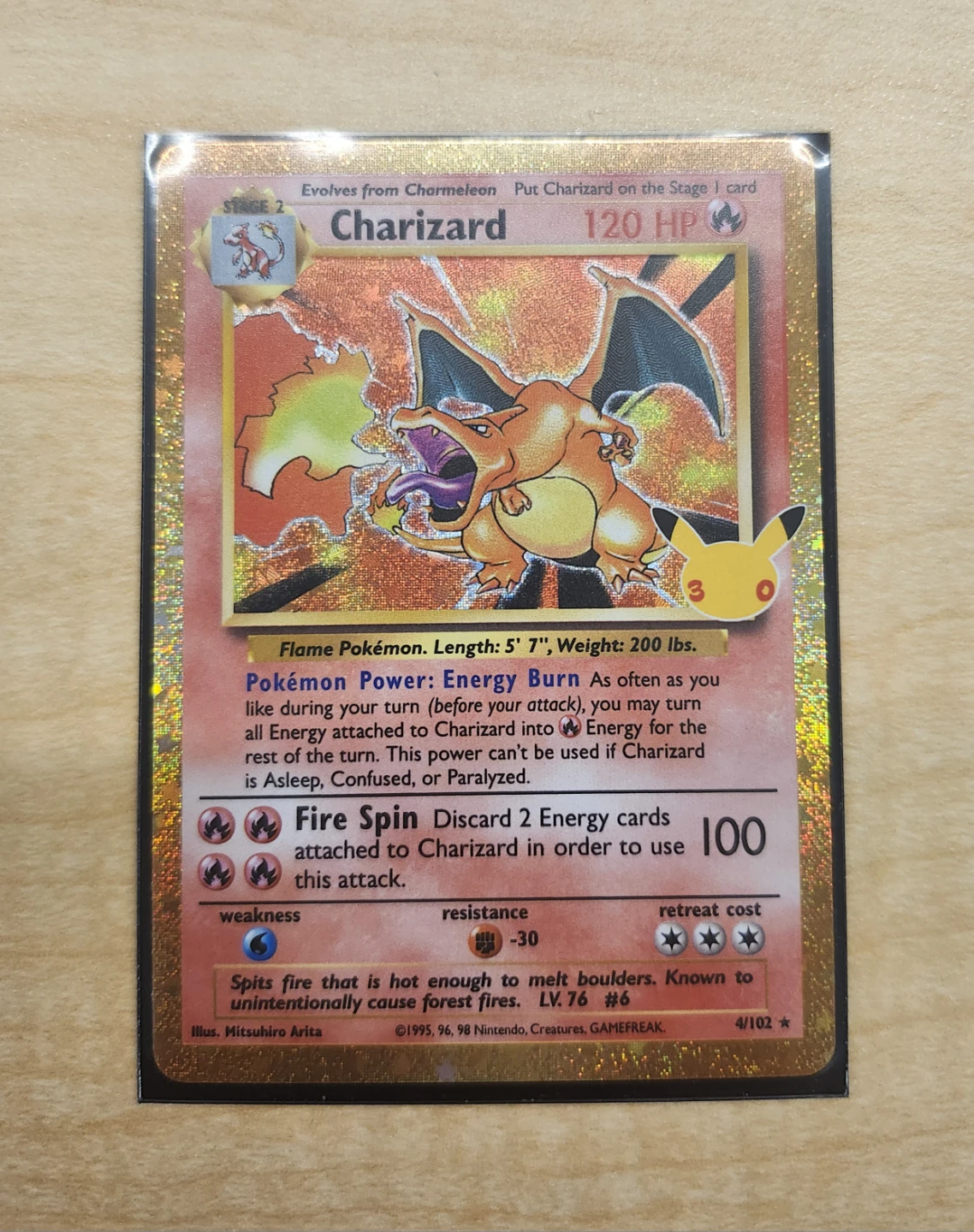 Pokemon 30th Anniversary Collection Charizard Holo