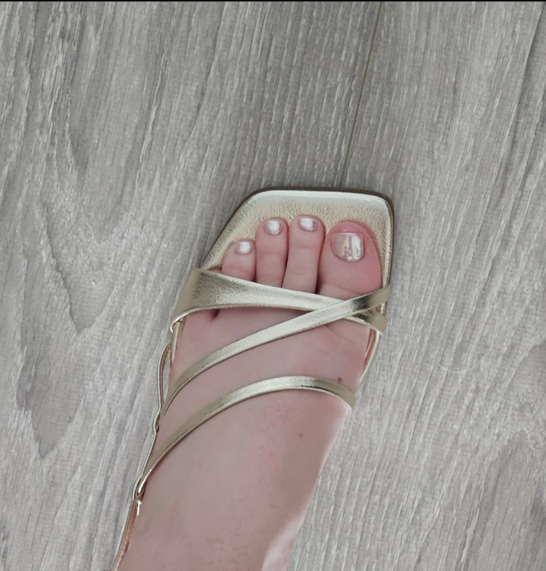 Size 6.5 Call It Spring Naura Gold Strappy Block Heels worn ONCE - photo 2