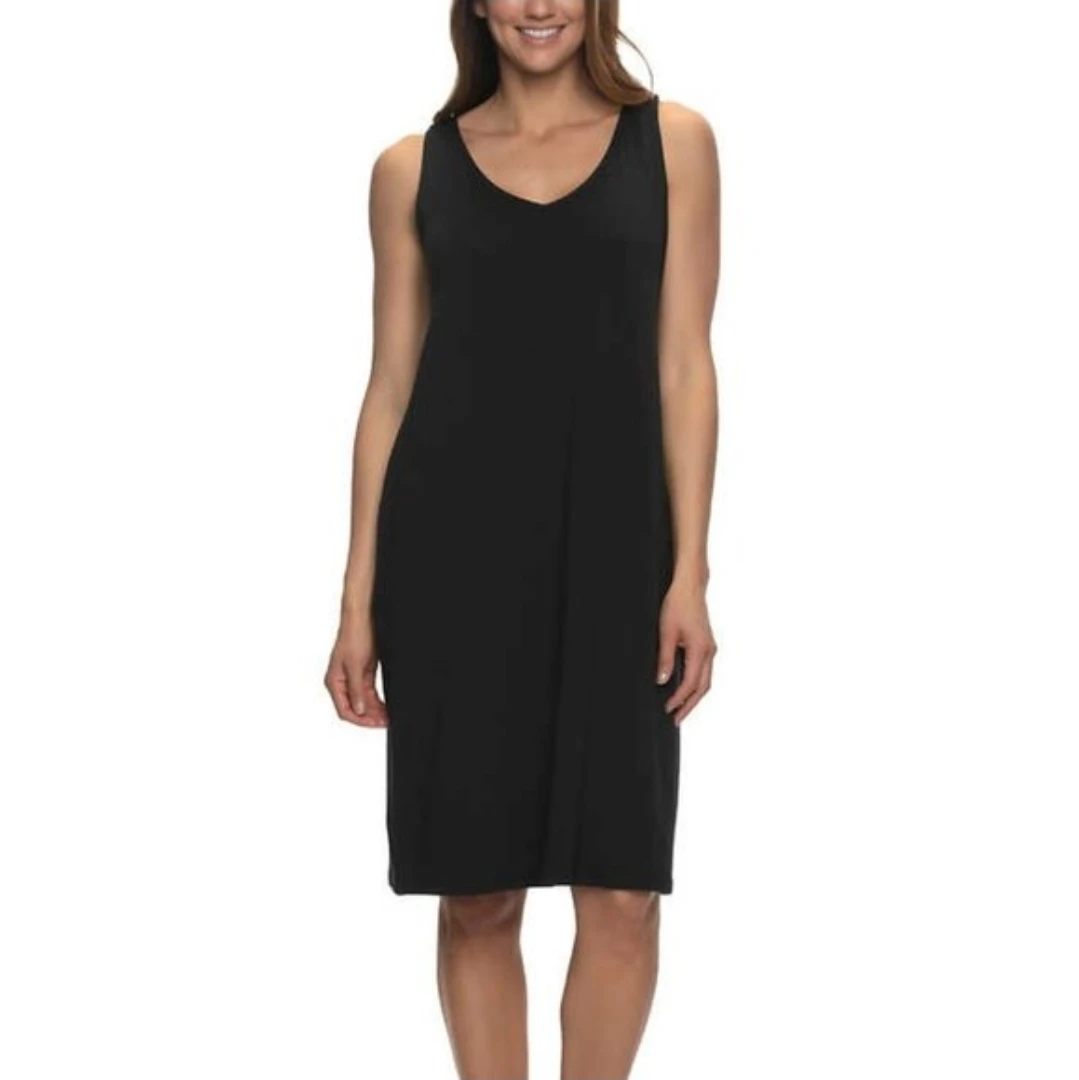 Black Bow black slip sleep dress, size medium (M)