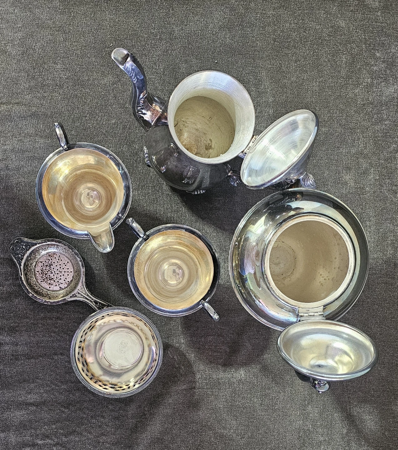 Vintage 6-Piece Silver Plate Tea Set - photo 4