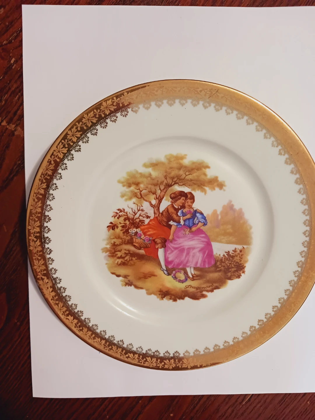 Gout de Ville Limoges Fragonard France 22K Gold Panted Plate - photo 2