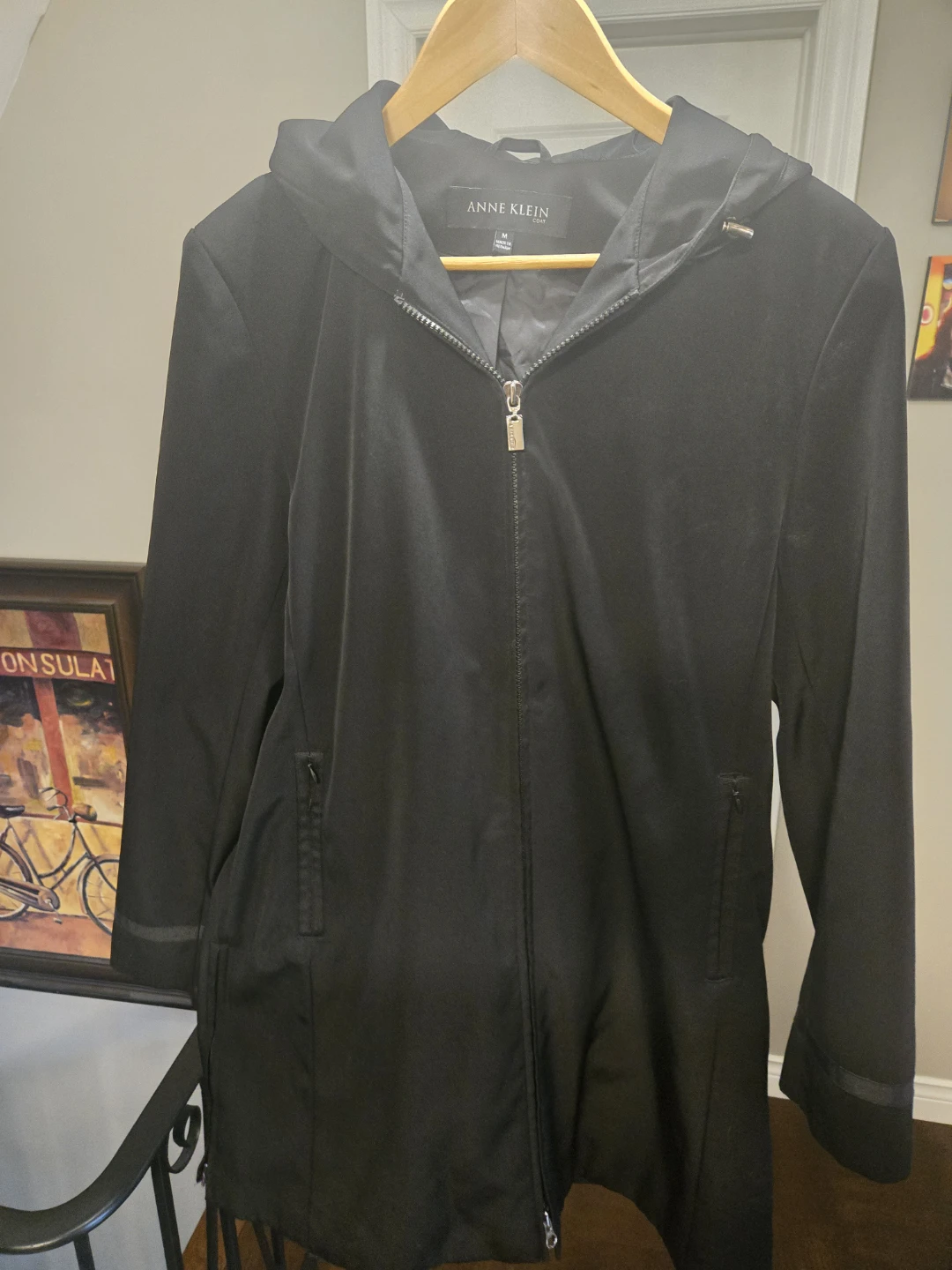 Anne Klein Black raincoat with hood - photo 4