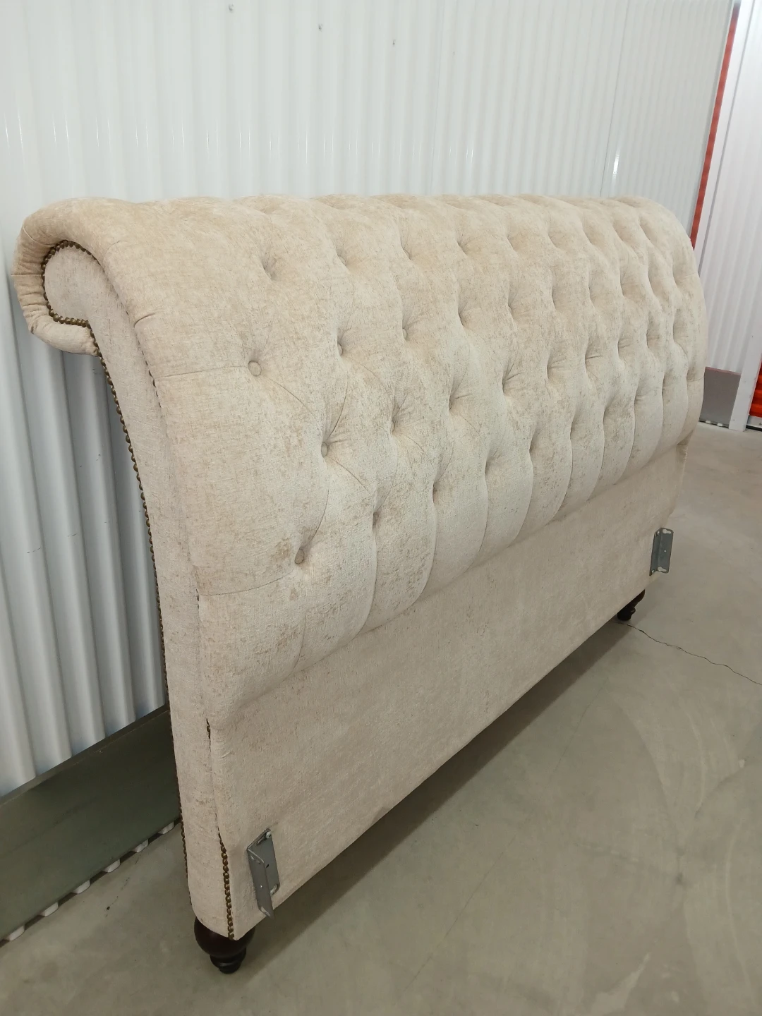 Tufted queen set bed Headboard, footboard, sideboard and slats - photo 3