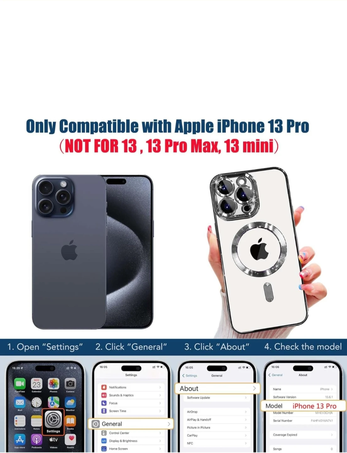 iPhone 13 Pro Magnetic Phone  Case Clear Silver - photo 2