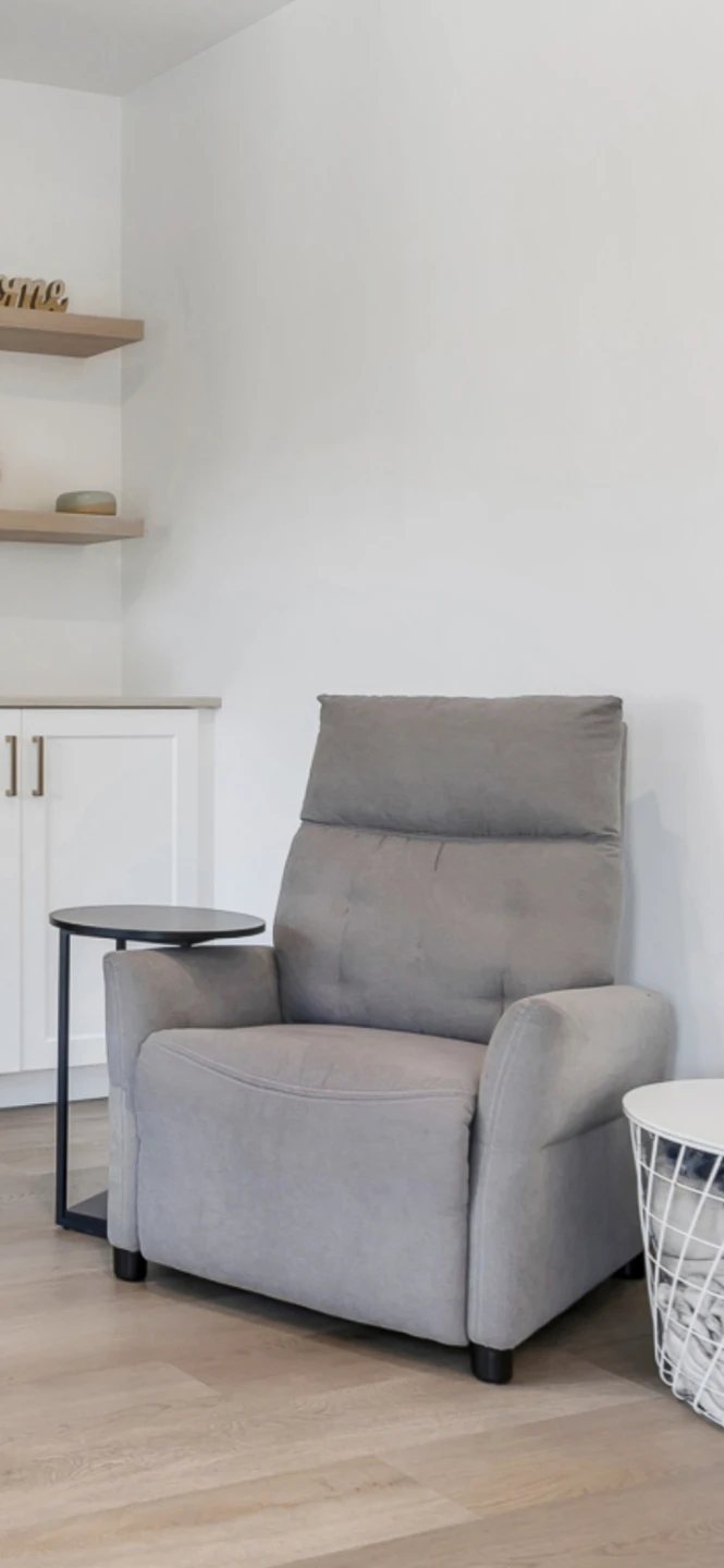 2 Grey Fabric Recliner Chair