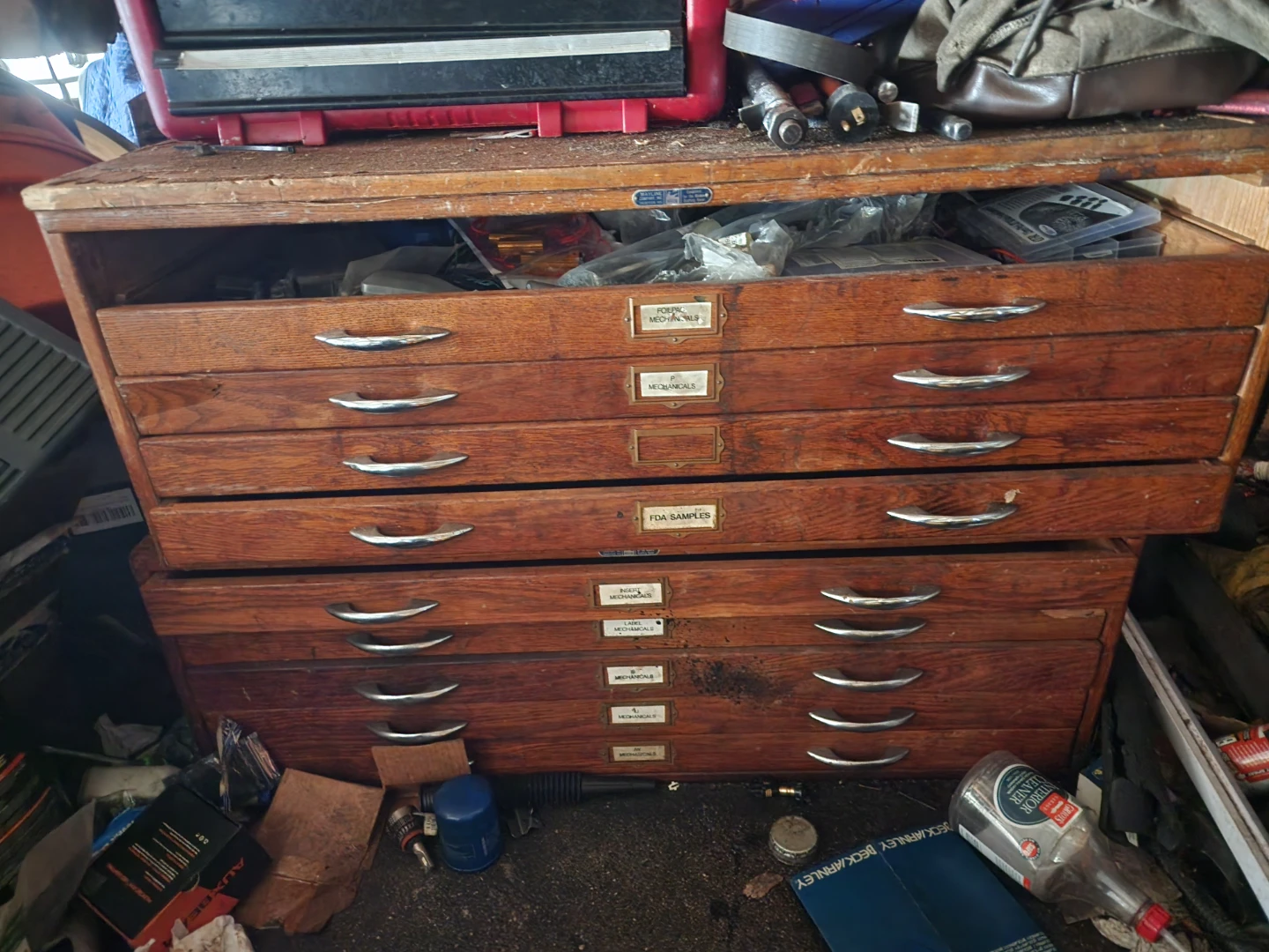 Mayline Oak wooden tool chest