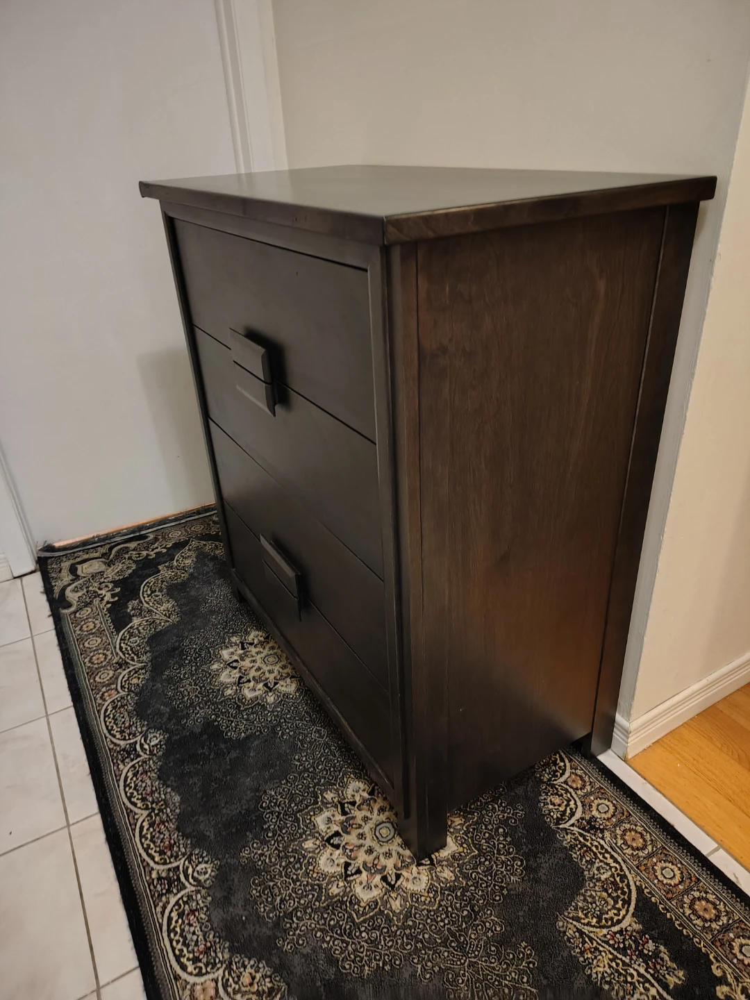 Dark Brown 4-Drawer Wood Dresser - photo 3
