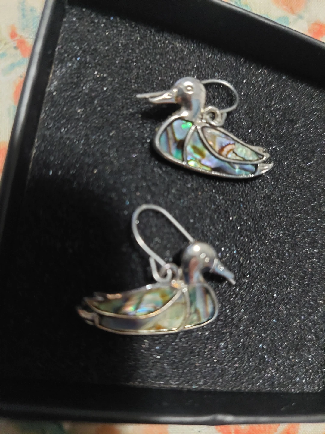Abalone Duck Drop Earrings