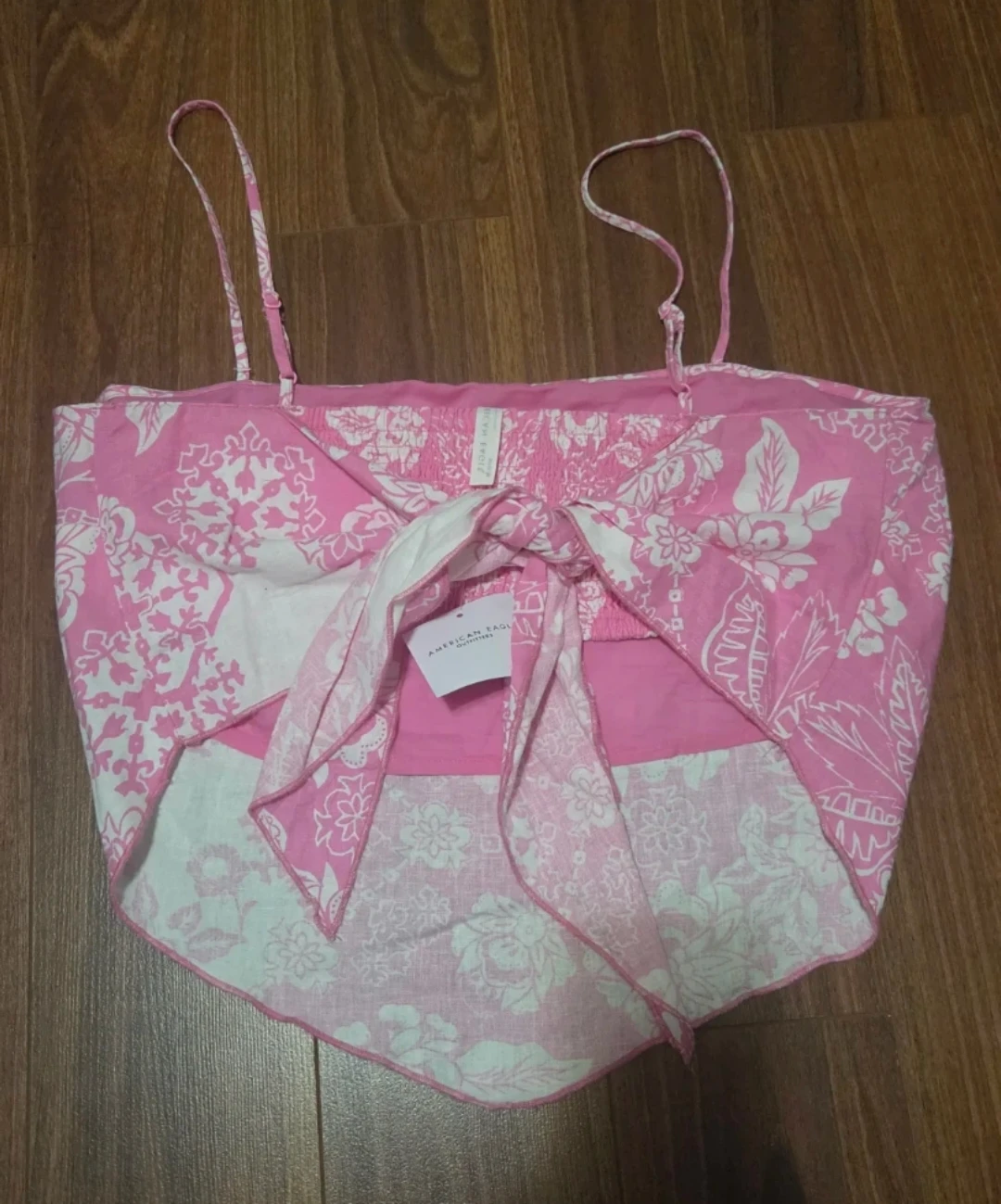 American Eagle Floral Print Tie-Back Crop Top - photo 4