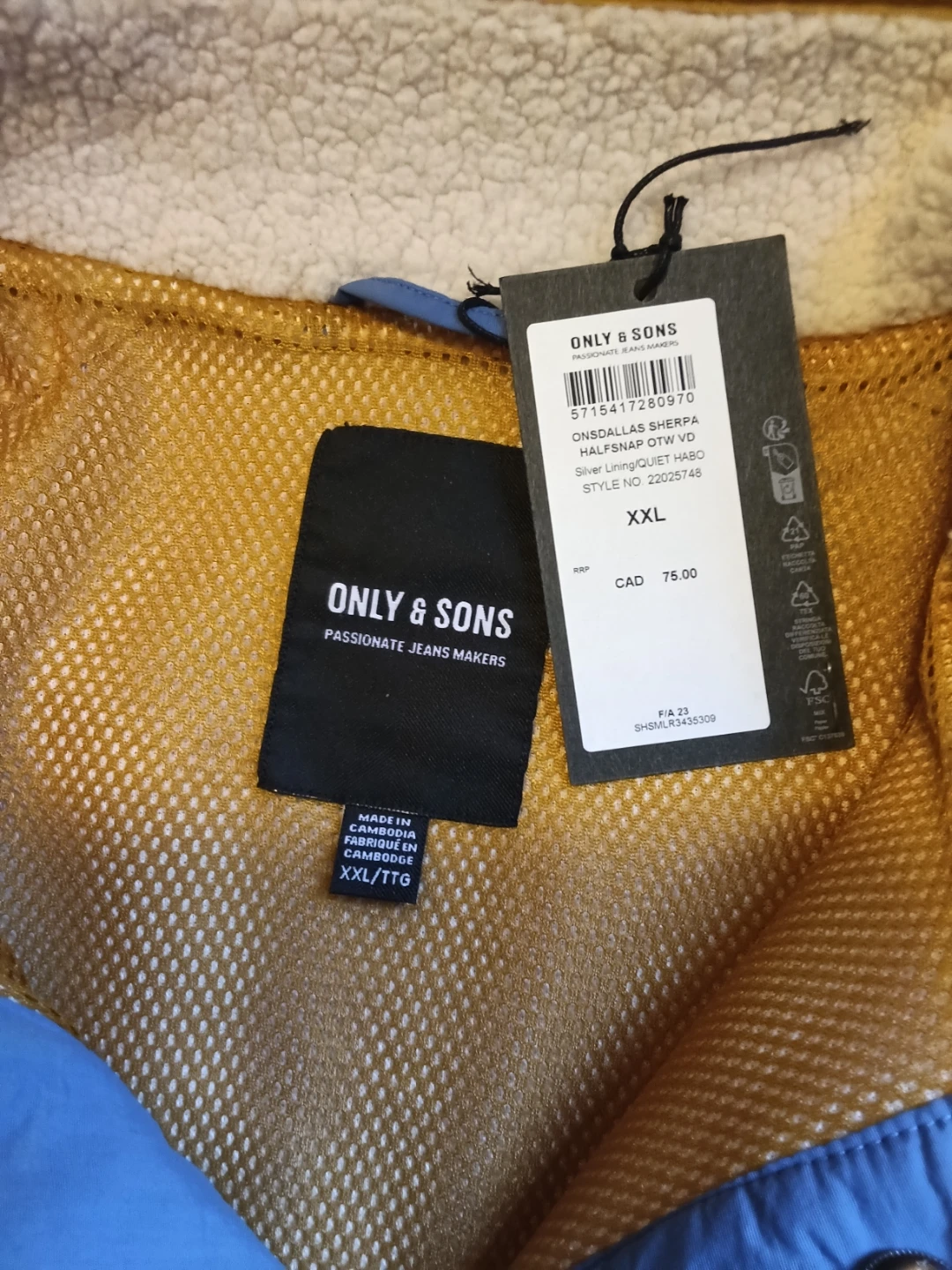 Only & Sons Sherpa Half-Snap Pullover - XXL - photo 3