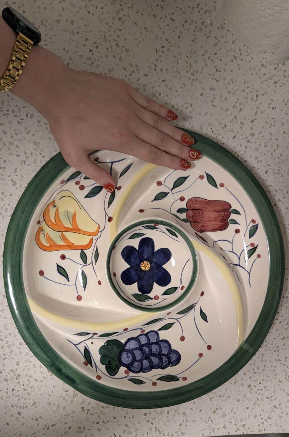 Ceramic Hand-Painted Serving Platter