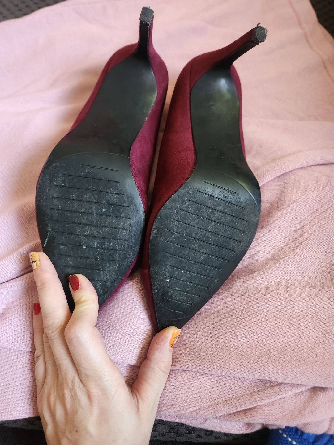 Zara TRF Burgundy Pointed Heels Size 38 - photo 3
