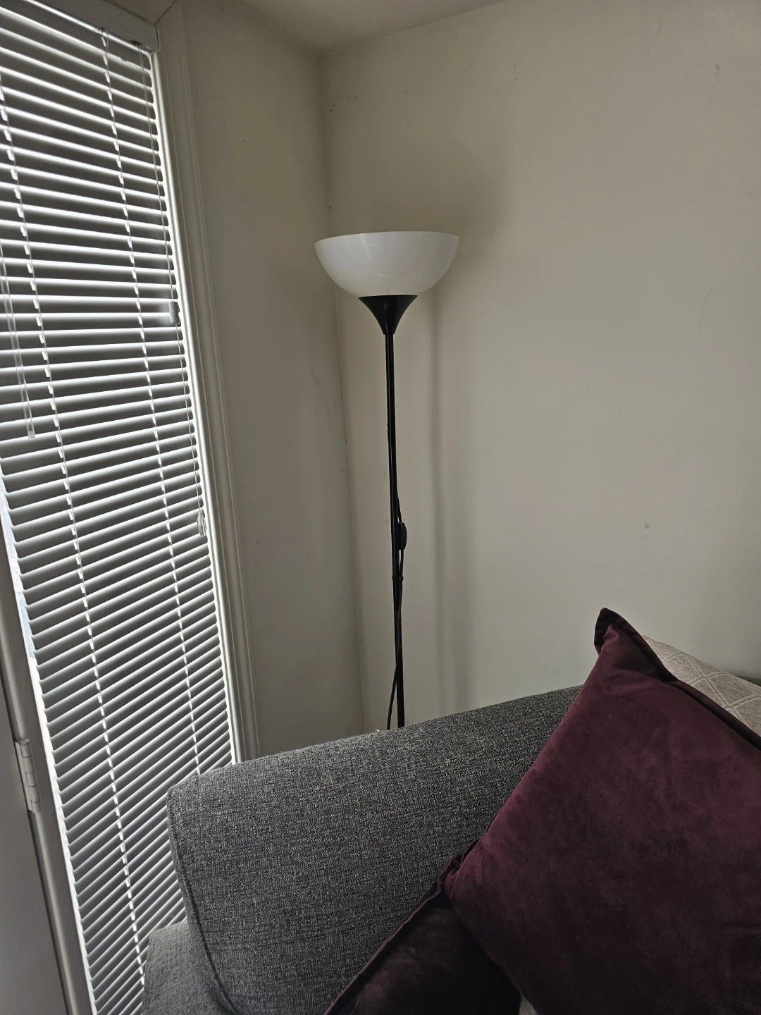 Black Floor Lamp with Glass Shade - photo 2