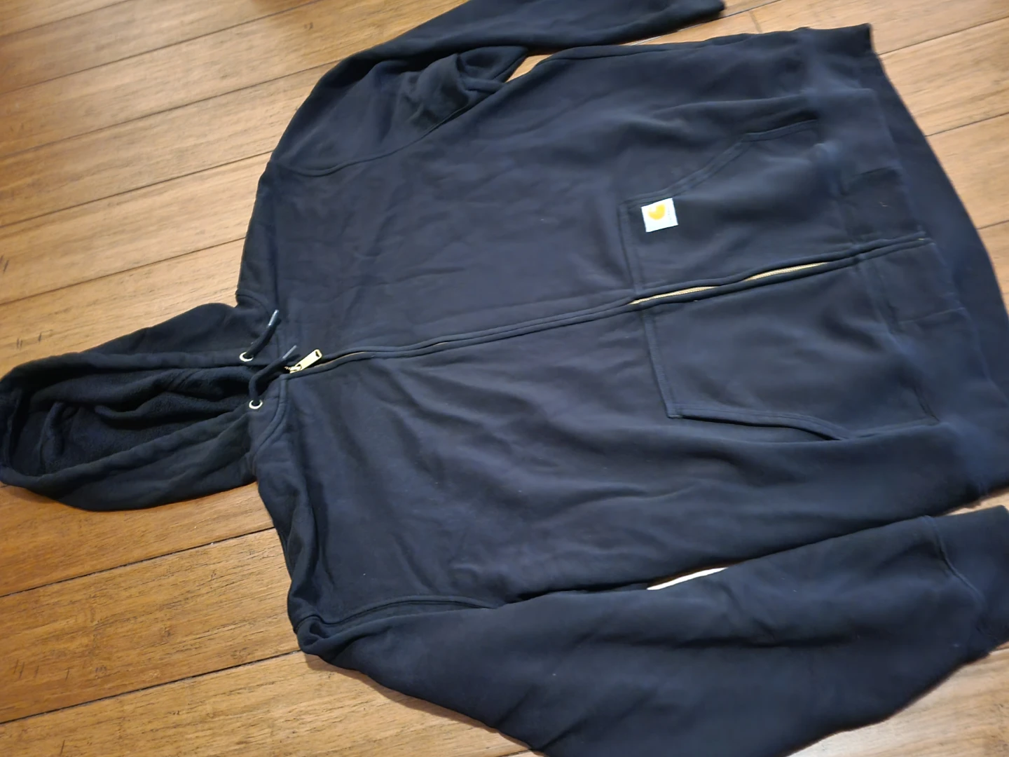 Carhartt Marquette zipper Hoodie Sweatshirt Black Men's Size 2XL - photo 2