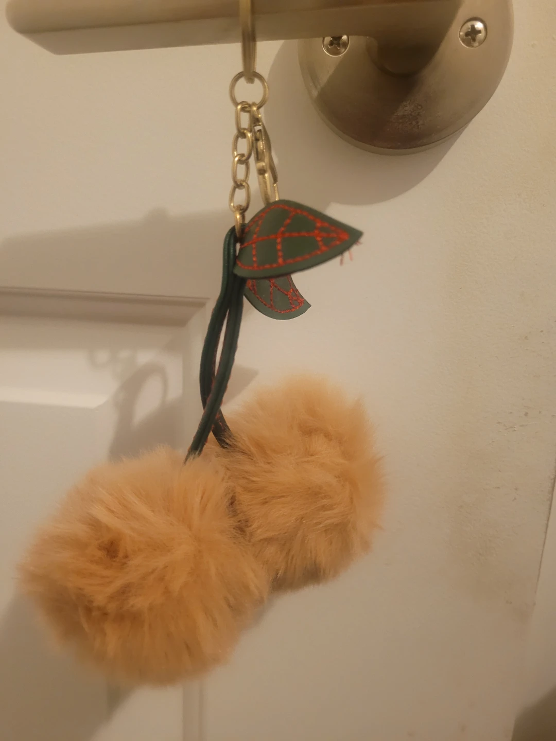 Faux Fur Cherry Bag Charm - photo 2