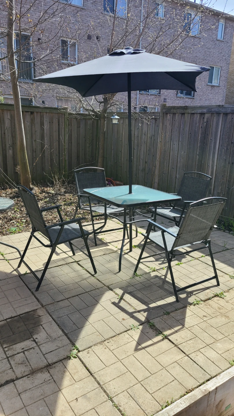 6-Piece Patio Dining Set - Outdoor Table, 4 Chairs, and Umbrella - photo 4