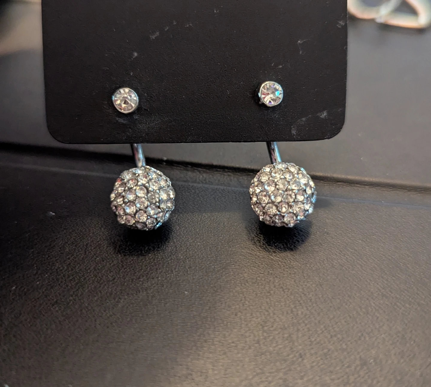 Double-Sided Crystal Pave Ball Earrings