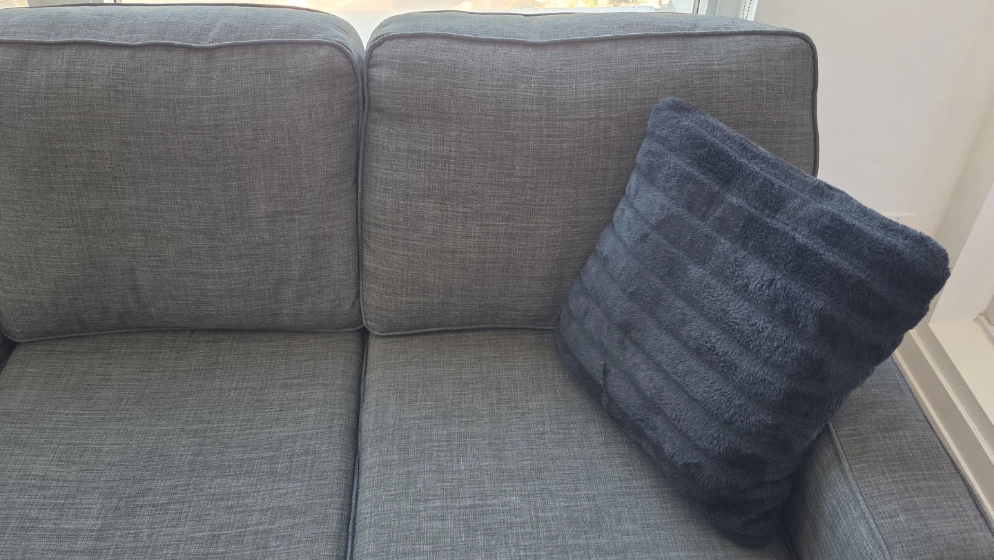 Three-Seater Grey Fabric Sofa - photo 3