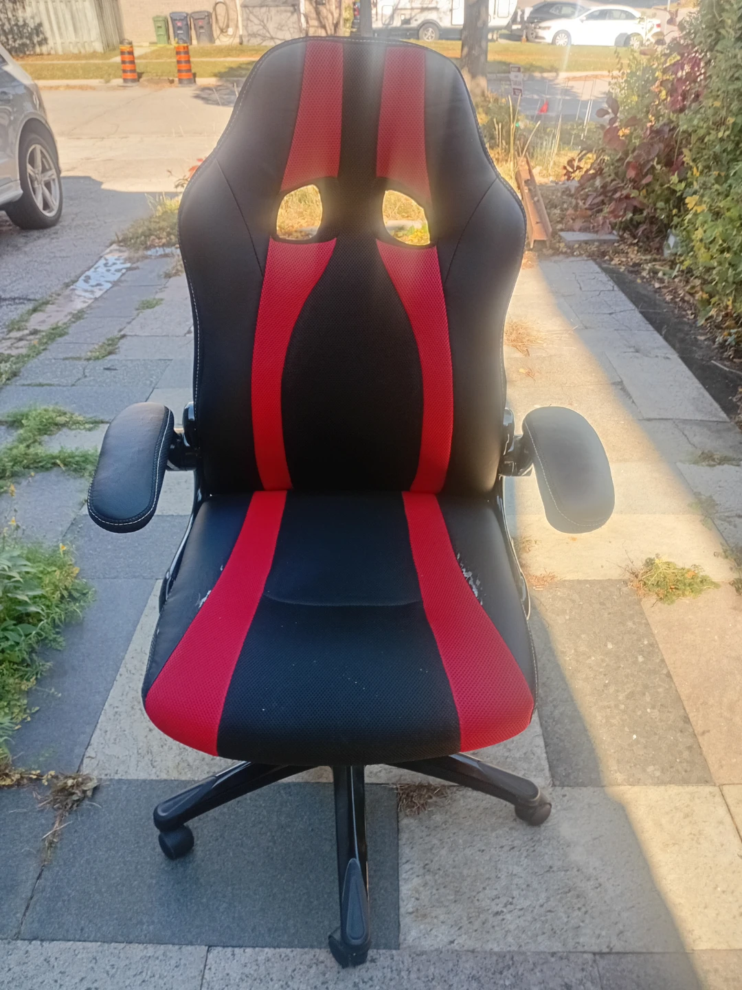 Black and red racing-style gaming chair