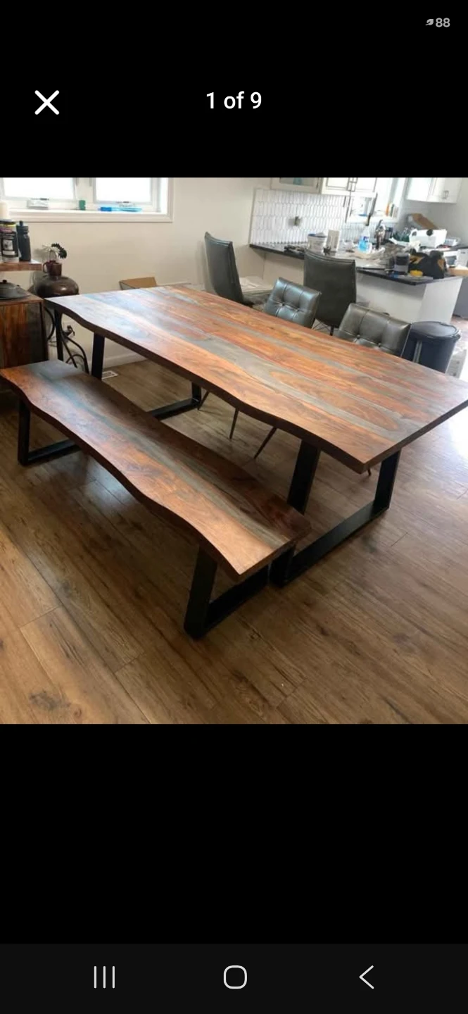 Bowery 6pc Dining Set - Sheesham Wood and Metal - photo 4