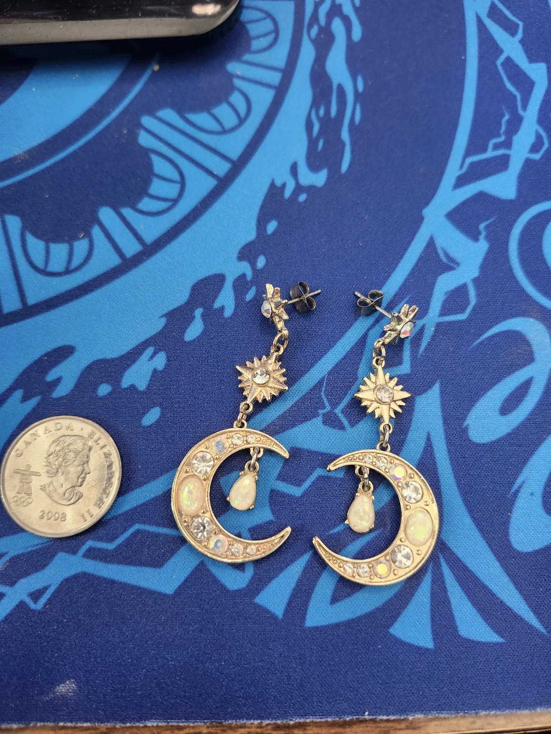 Celestial Crescent Moon and Star Earrings