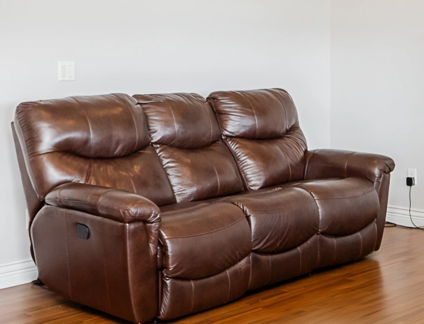 Power Brown Leather Reclining Sofa