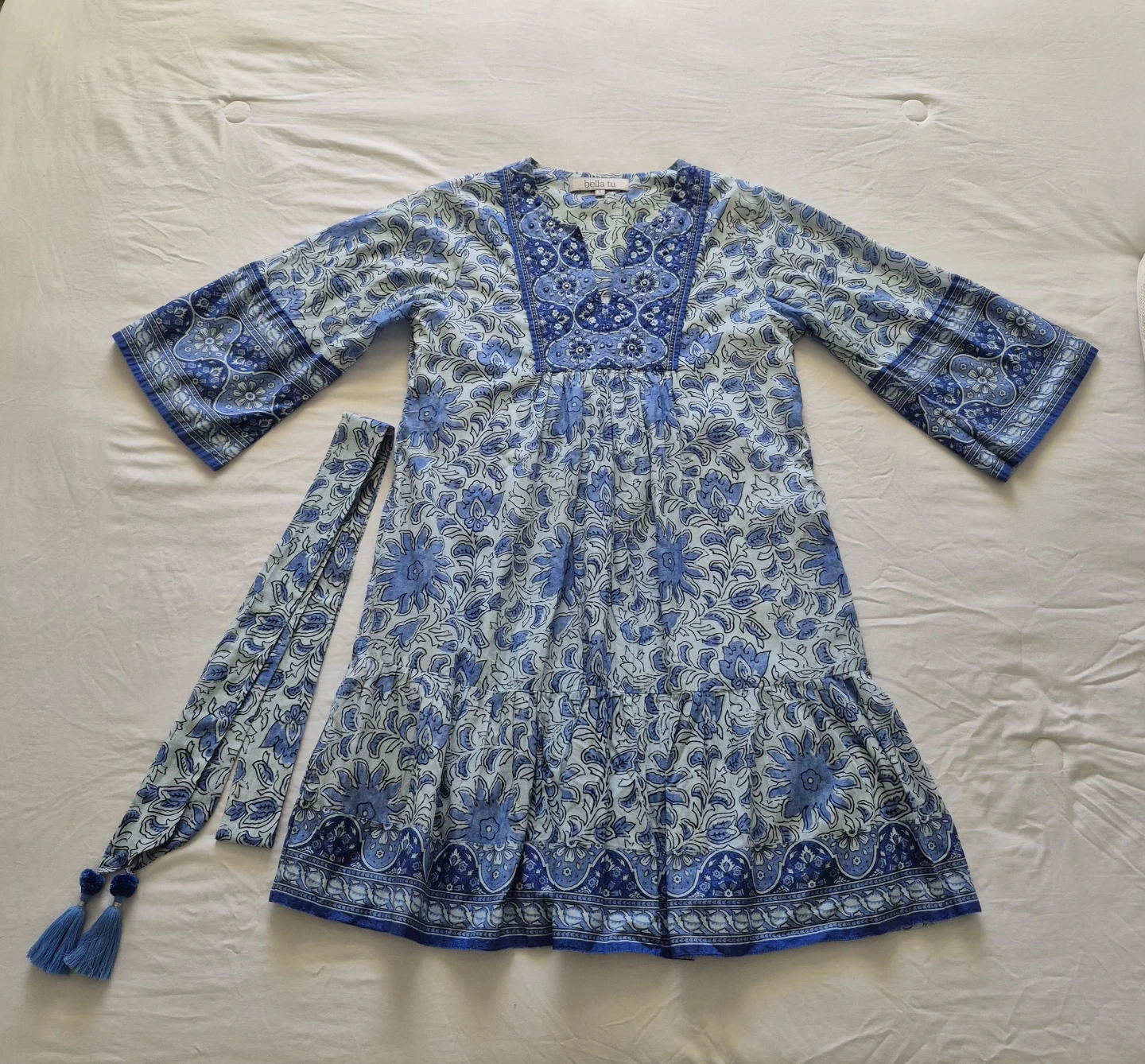 Bella Tu Blue Floral Tunic Dress