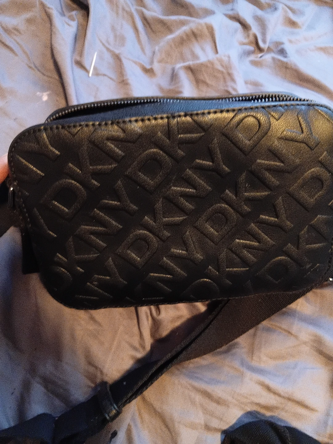 DKNY Black Embossed Crossbody Bag