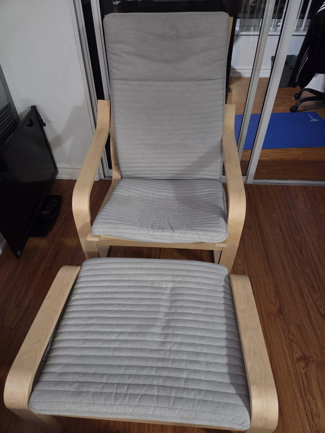 IKEA Poang armchair with footstool
