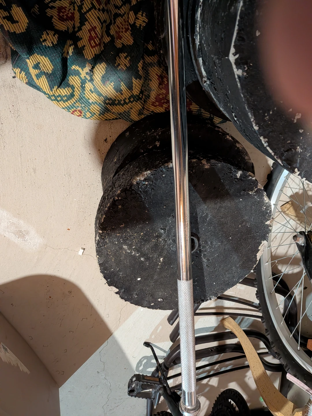 Concrete Weight Plates and Barbell - photo 2