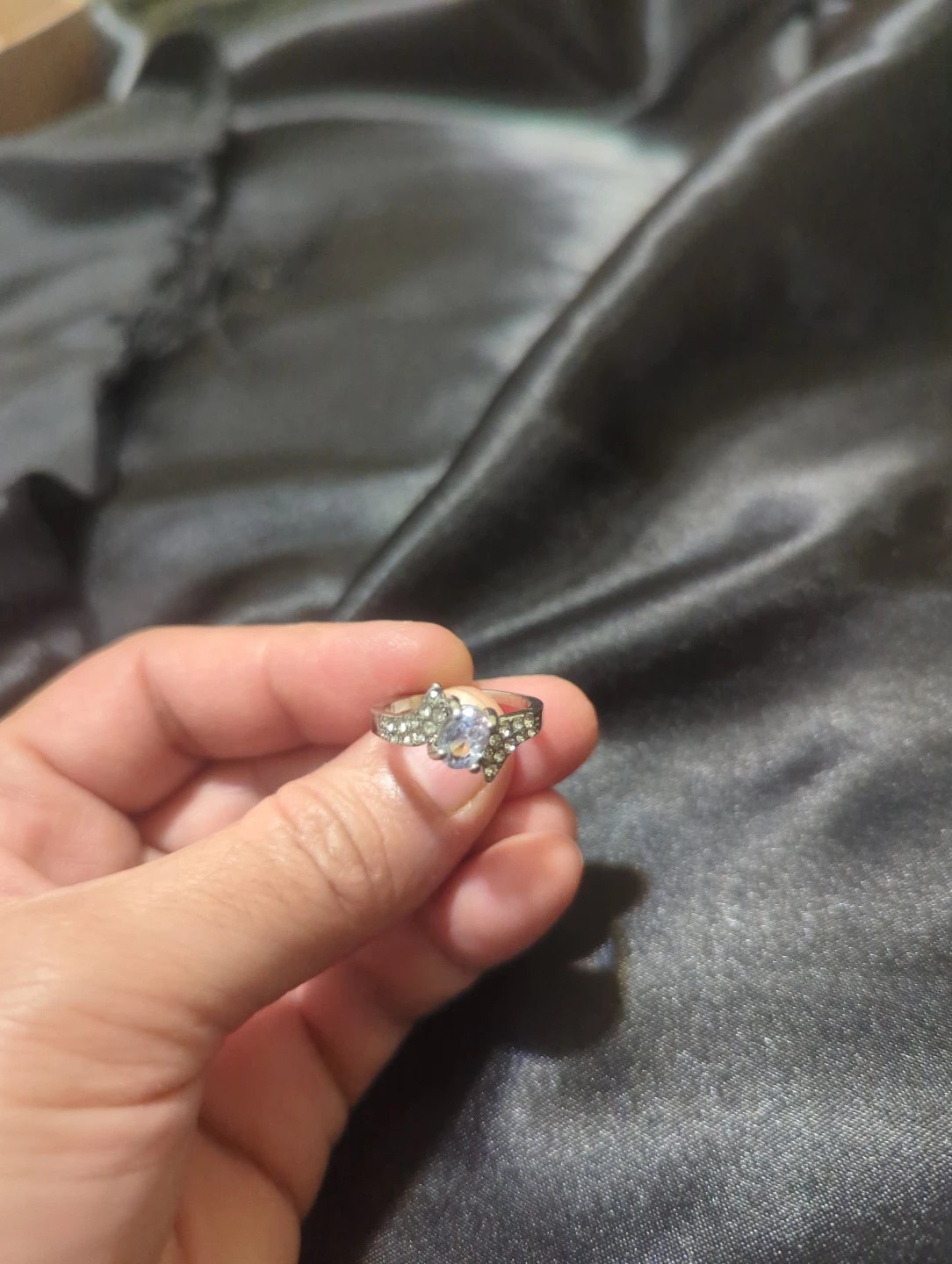 Silver-Tone CZ Crystal Ring - photo 2