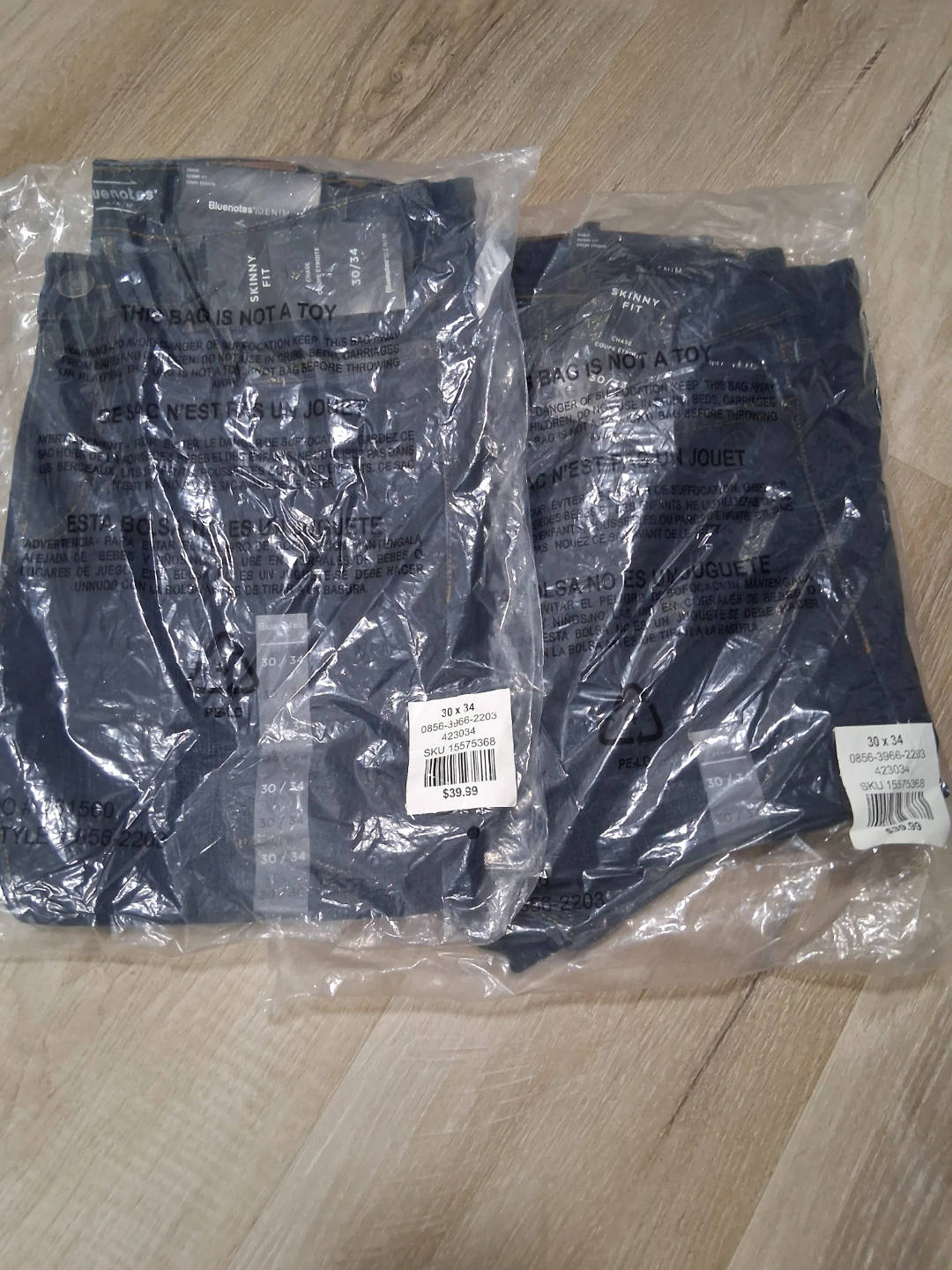 2 Pairs of Bluenotes Skinny Fit Jeans 30x34