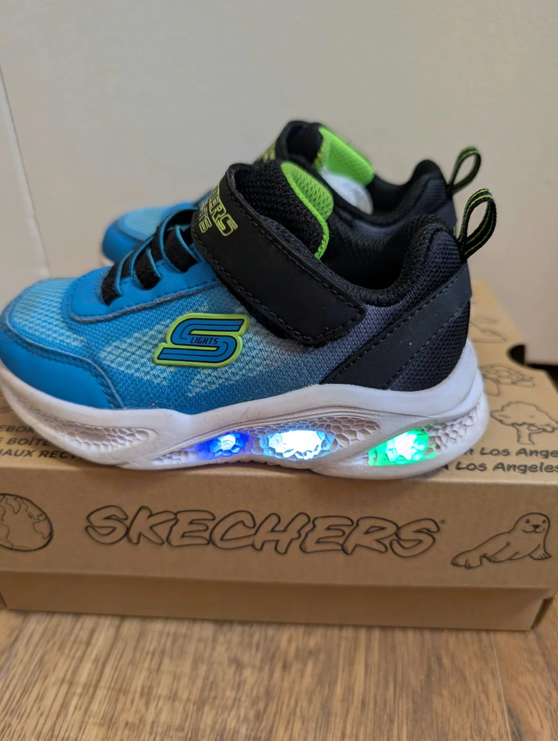 Skechers S-Lights Toddler Shoes Size 8