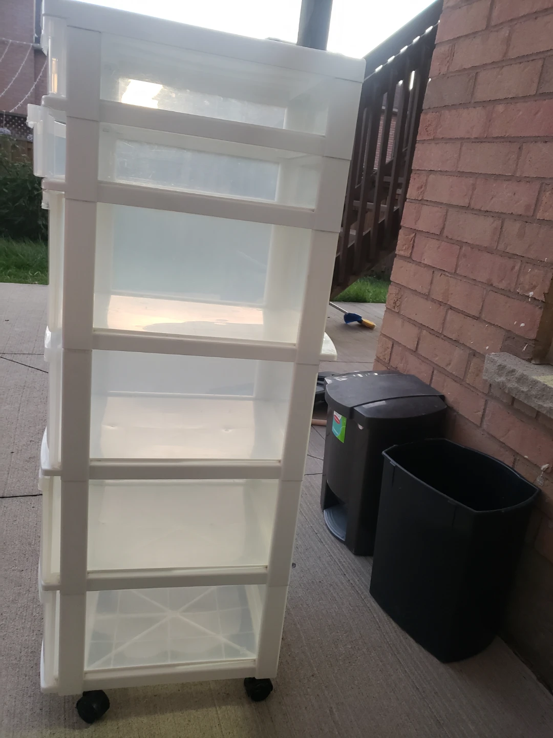 5-Drawer White Plastic Rolling Storage Cart - photo 2