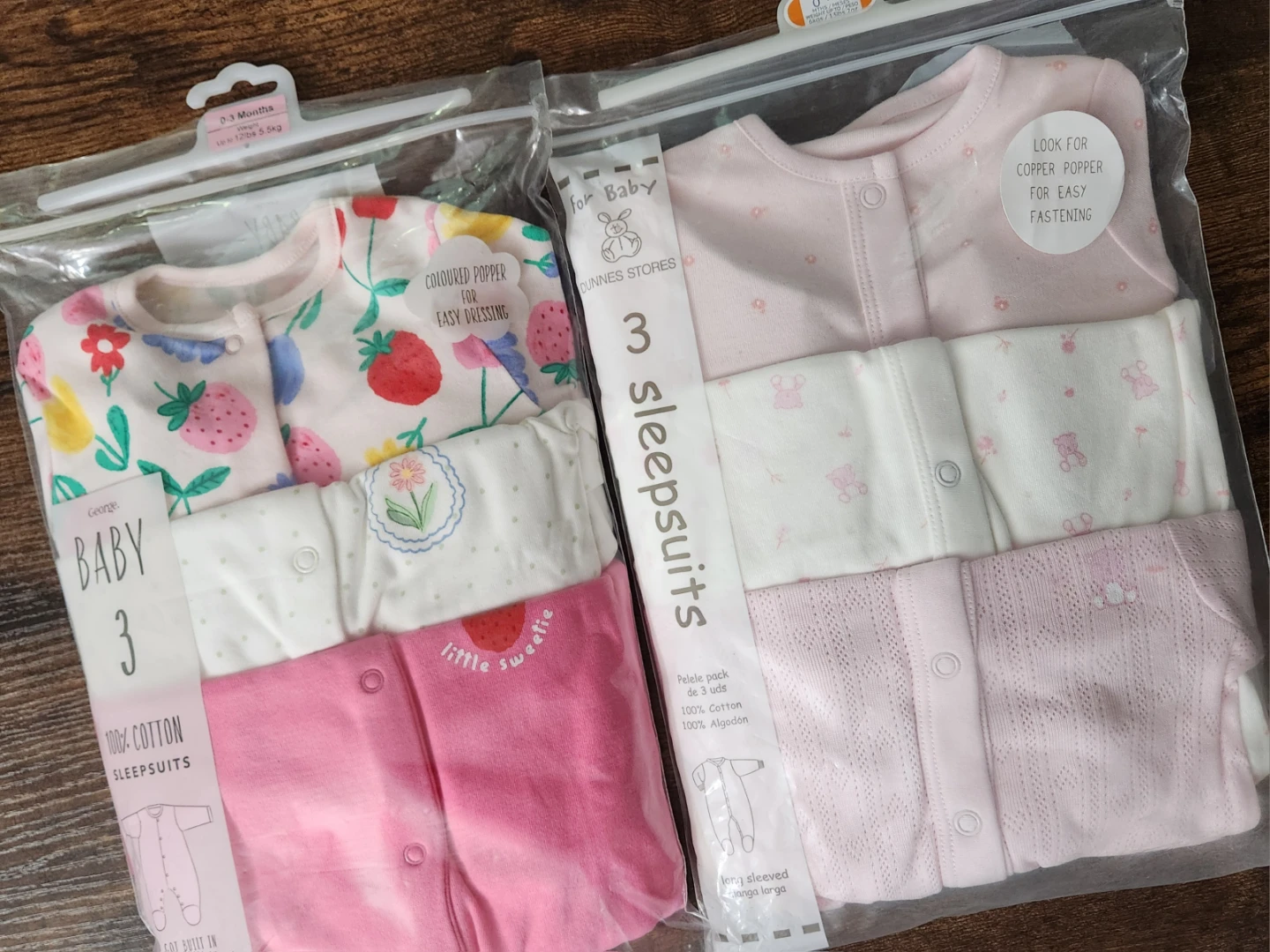 George Baby Sleepsuits 0-3 Months
