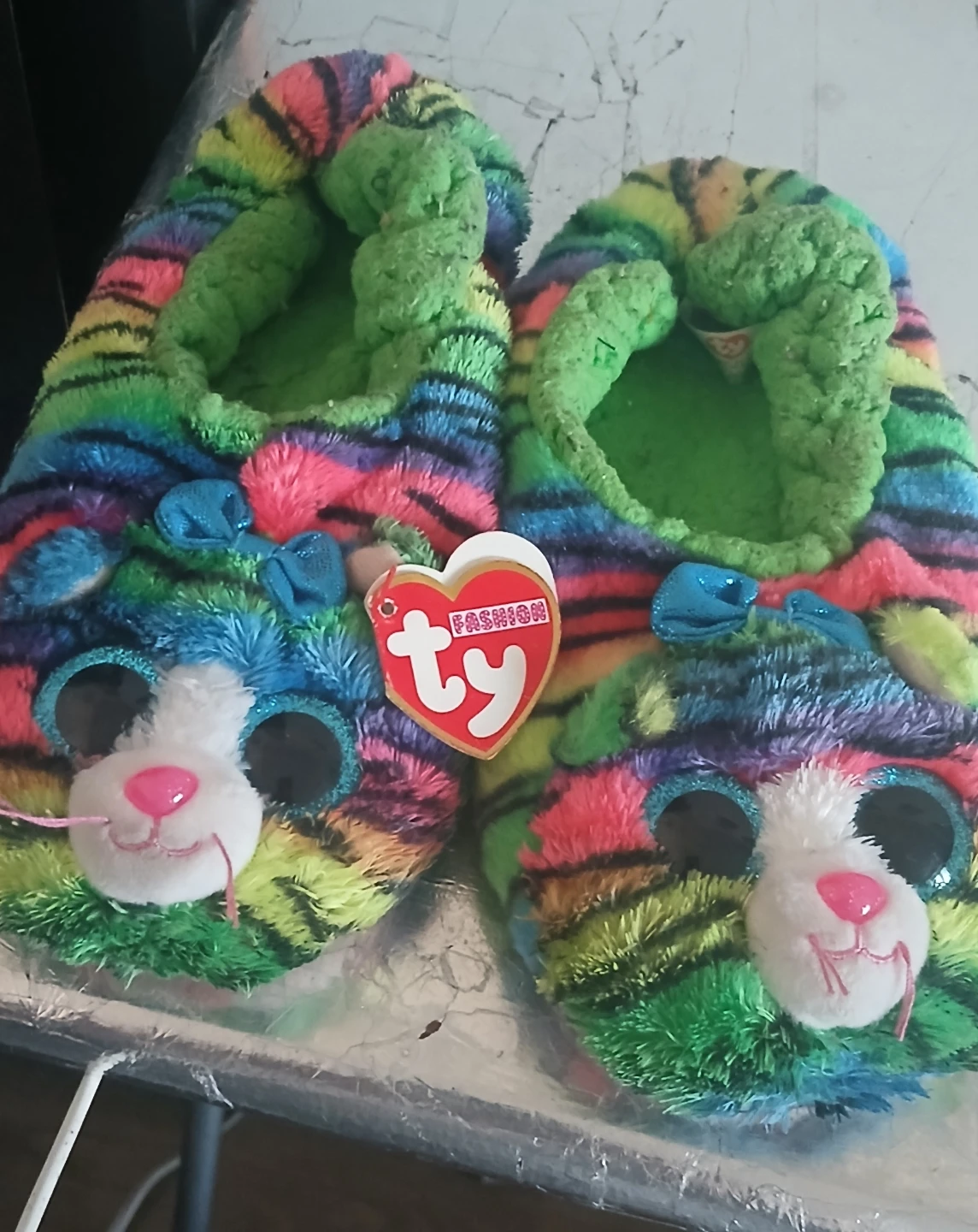 Ty Tigerly Slippers Size USA 4-6
