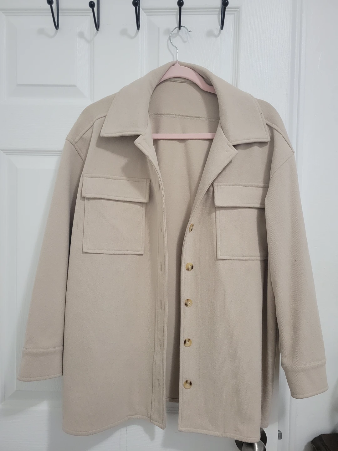 Beige Button-Up Jacket