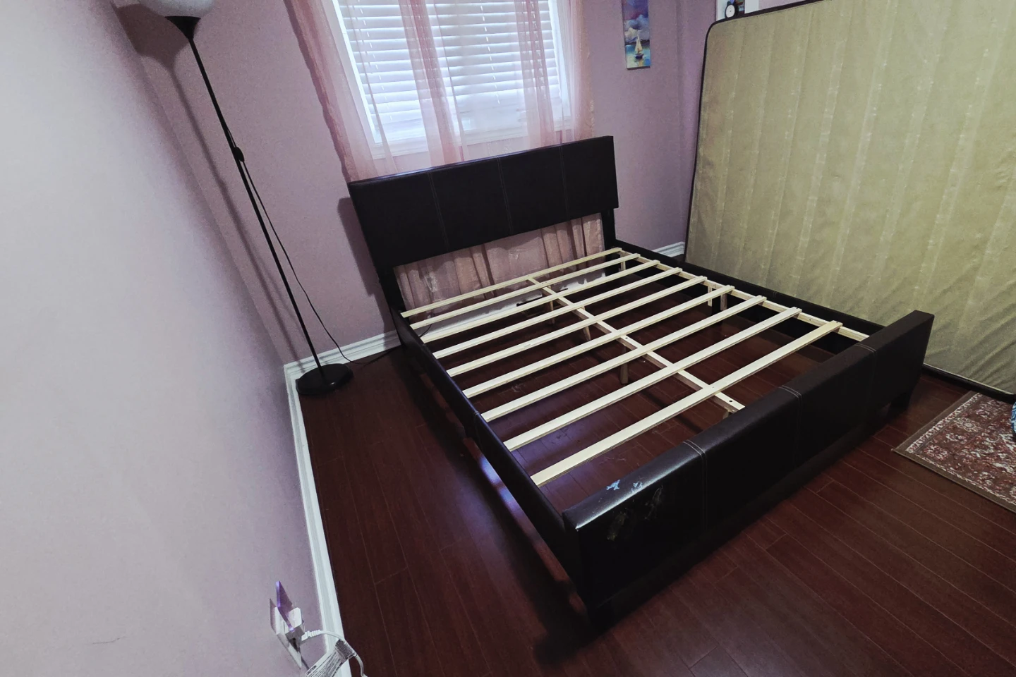 Dark Brown Faux Leather Bed Frame - photo 3