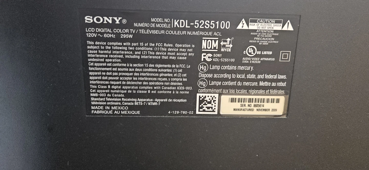 Sony TV 52 inch - photo 2