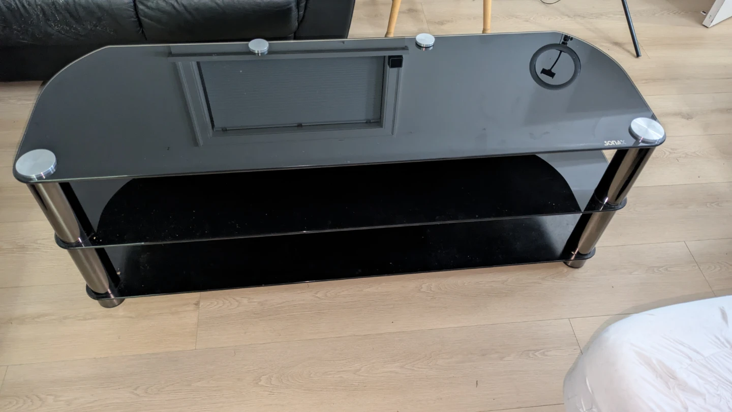 Sonax Black Glass TV Stand - photo 2
